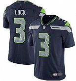 Nike Seahawks Men & Women & Youth 3 Drew Lock Navy Vapor Limited Jersey,baseball caps,new era cap wholesale,wholesale hats